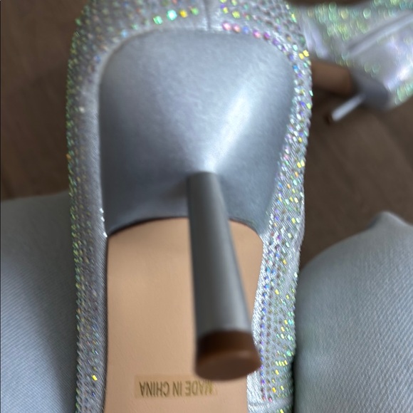 Silver Glitter Ankle Boots Size 8 - Picture 7 of 15